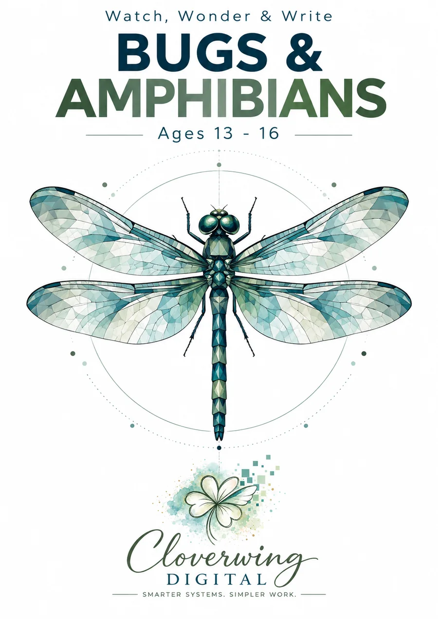 Front cover of Bugs & Amphibians Workbook, Ages 13–16