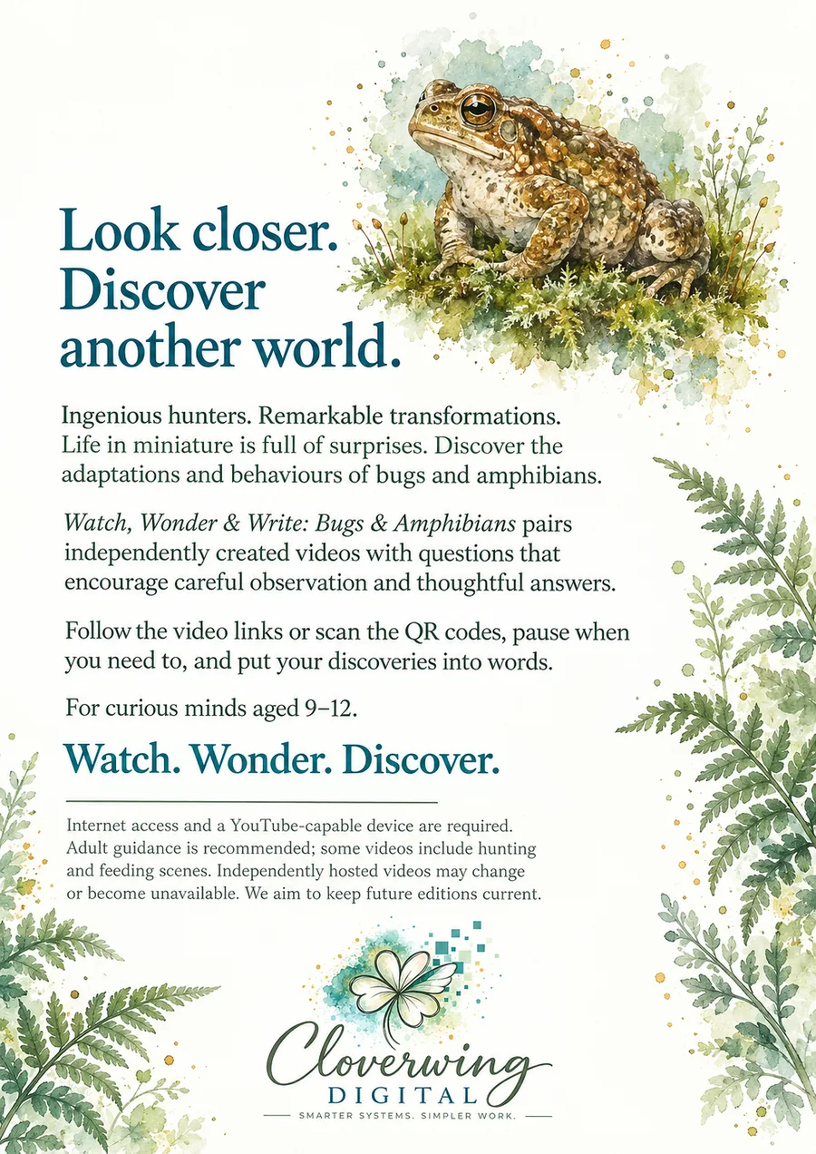 Back cover of Bugs & Amphibians Workbook, Ages 9–12