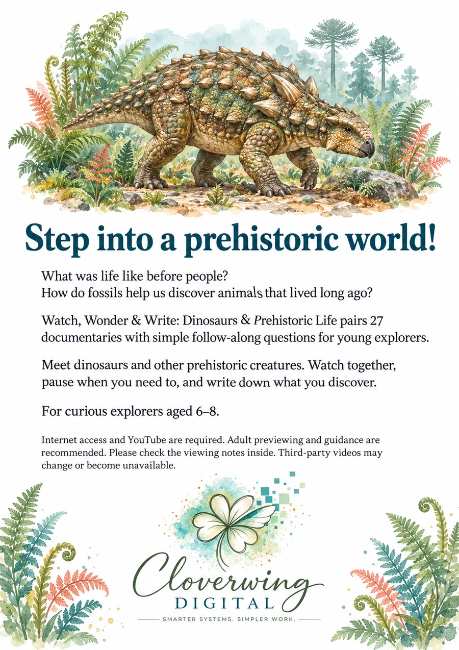 Back cover of Dinosaurs & Prehistoric Life Workbook, Ages 6–8