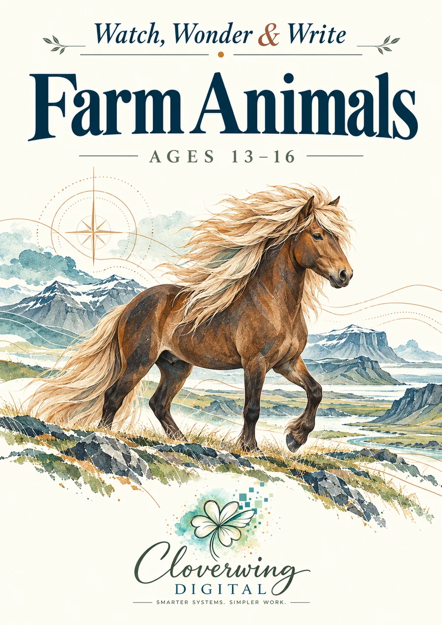 Front cover of Farm Animals Workbook, Ages 13–16