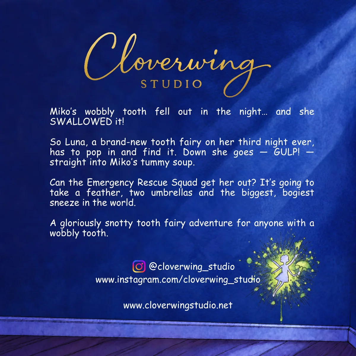 Back cover of Miko Swallows a Tooth Fairy