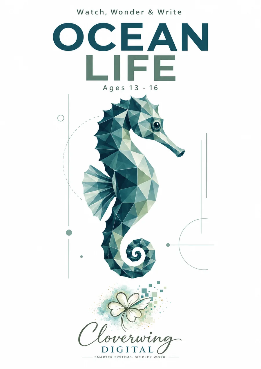 Front cover of Ocean Life Workbook, Ages 13–16