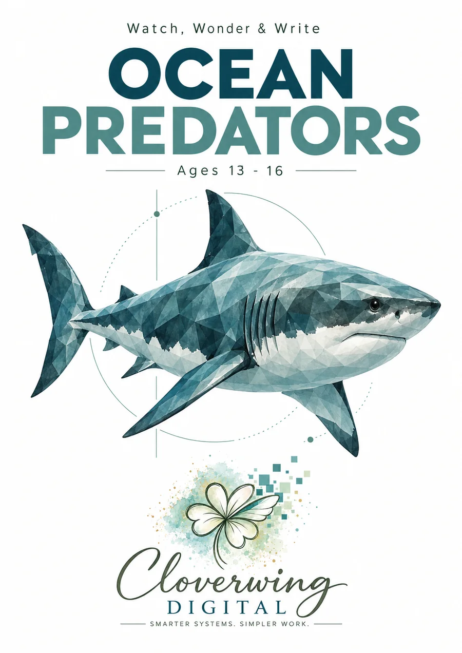 Front cover of Ocean Predators Workbook, Ages 13–16