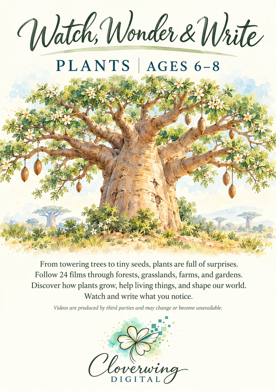Back cover of Plants Workbook, Ages 6–8