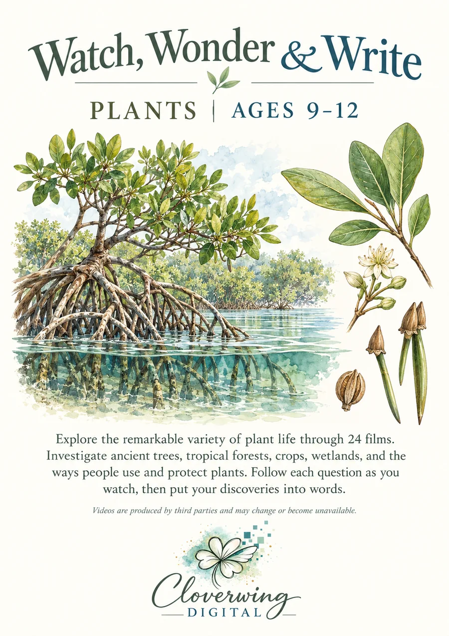 Back cover of Plants Workbook, Ages 9–12