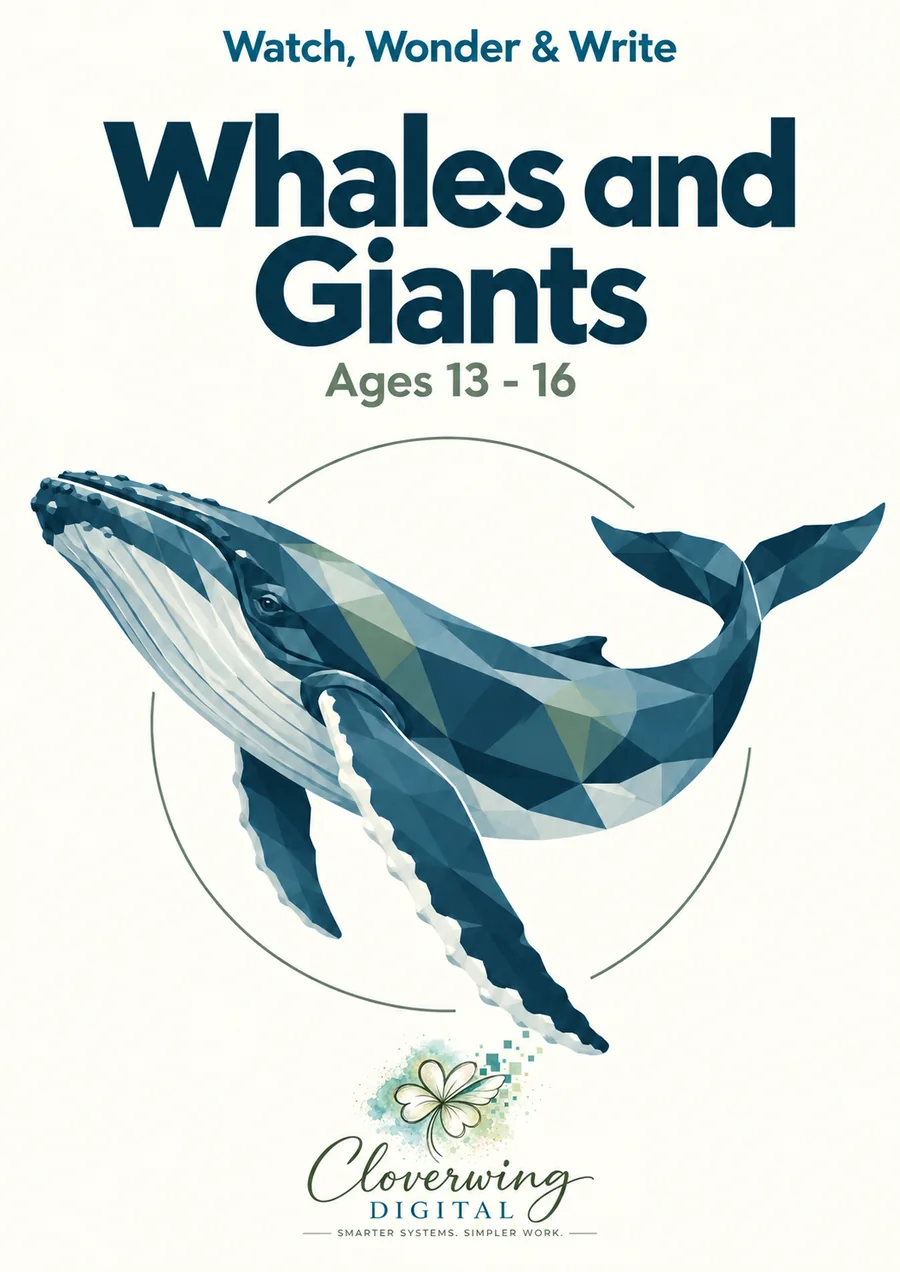 Front cover of Whales and Giants Workbook, Ages 13–16