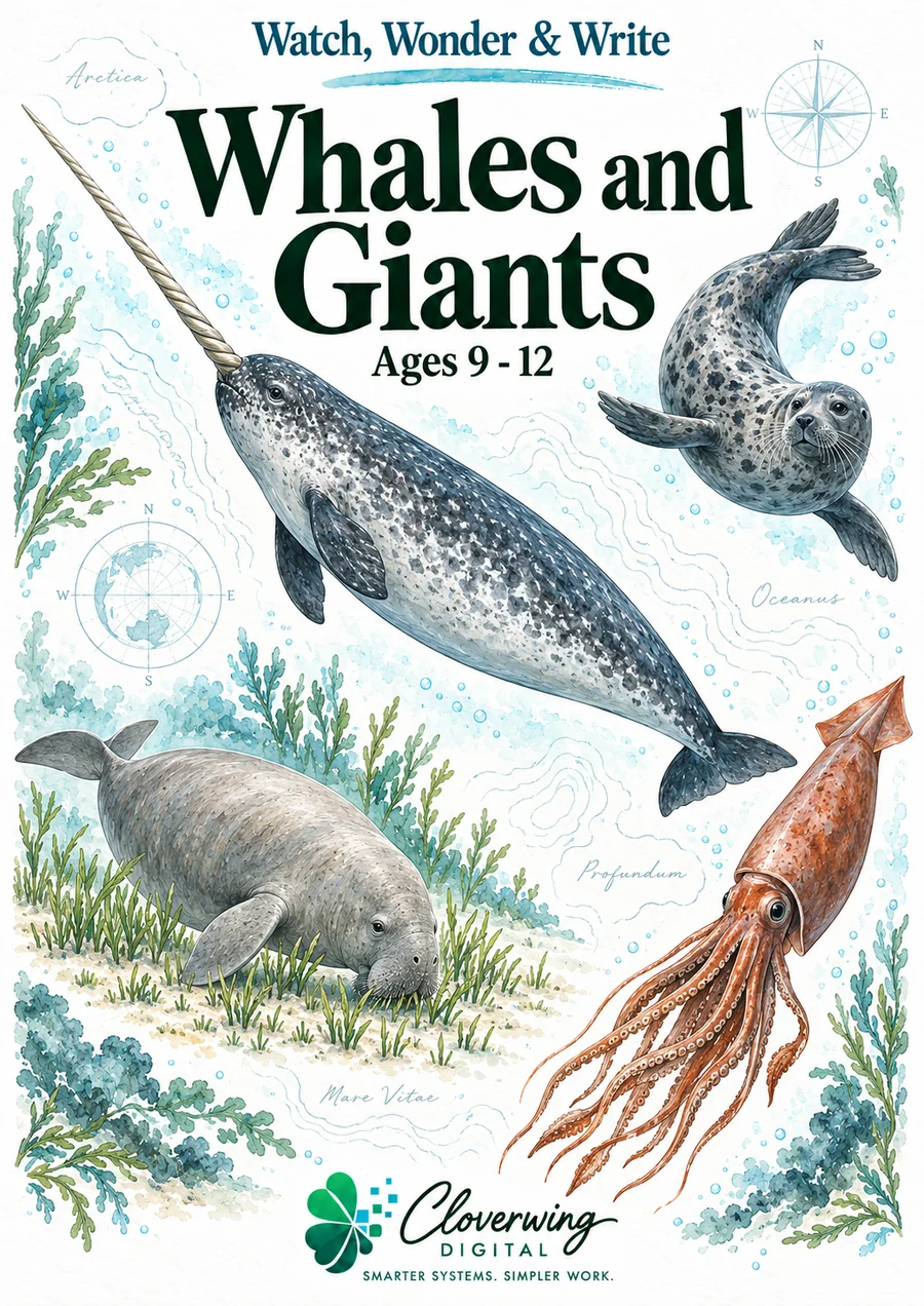 Front cover of Whales and Giants Workbook, Ages 9–12