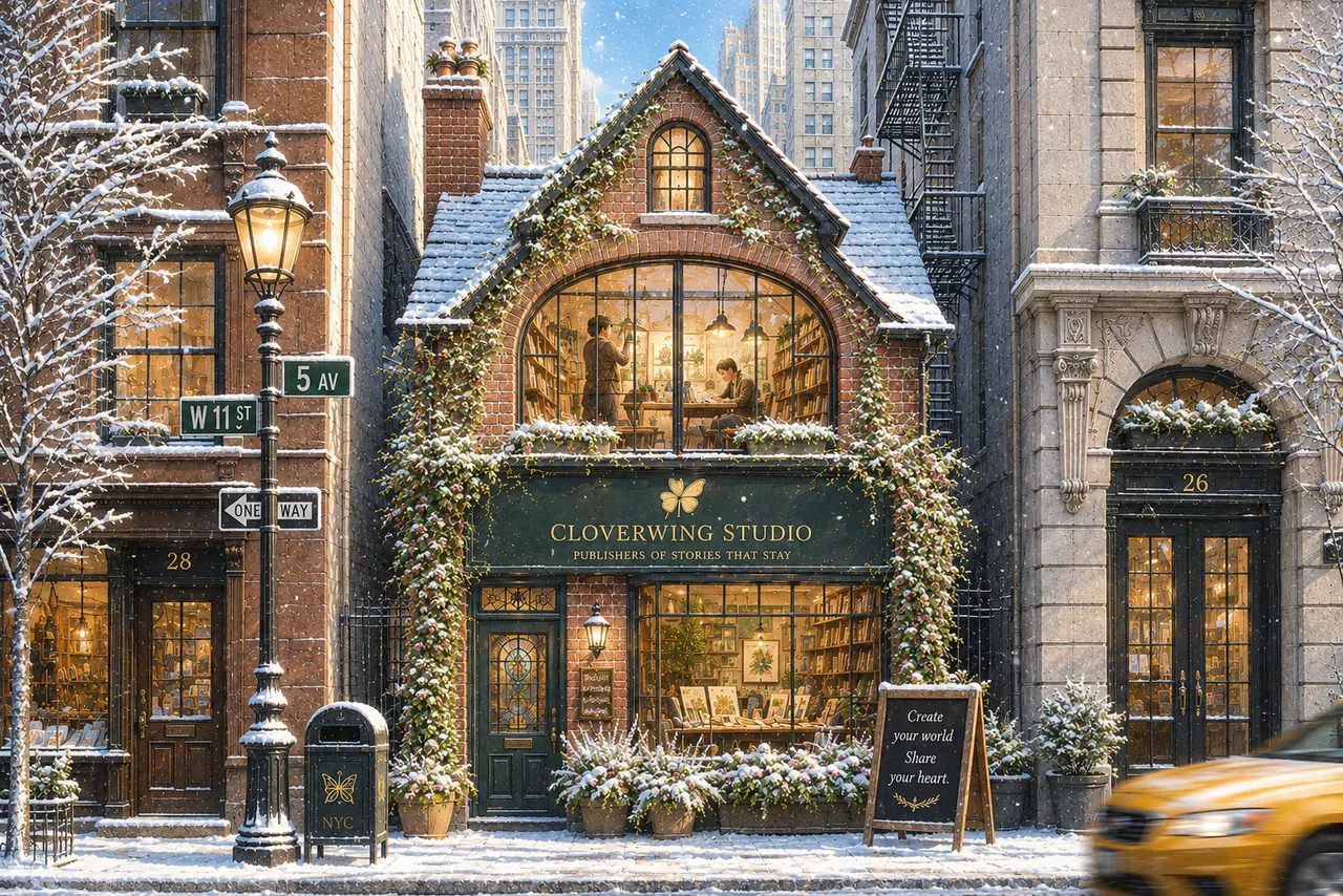 Cloverwing Studio in snowy New York
